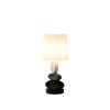 19" Black Gray and White Metal Table Lamp With White Drum Shade