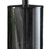 21" Glass LED Cylinder Table Lamp with Nightlight and White Drum Shade