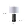 21" Glass LED Cylinder Table Lamp with Nightlight and White Drum Shade