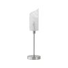 22" Silver Bedside Table Lamp With White Swirl Novelty Shade
