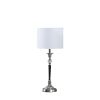 23" Black Chrome and Crystal Table Lamp With White Drum Shade