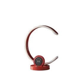 13" Red Contempo C Shape LED  with USB Desk or Table Lamp