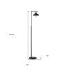63" Black LED Arc Floor Lamp With Black Metal Bowl Shade