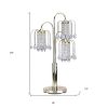 34" Gold and Faux Crystal Three Light Chandelier Table Lamp