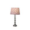 22" Crystal With Pink And White Dot Shade Table Lamp