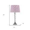 22" Crystal With Pink And White Dot Shade Table Lamp