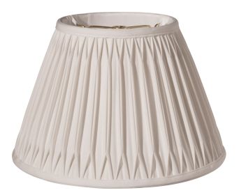 Cream Shantung Silk Pleated Bell Lamp Shade