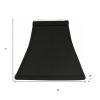 Black Shantung Silk Print Square Lamp Shade