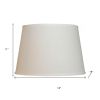 16" White Rounded Empire Slanted Linen Lampshade