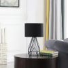 18â€ Asymmetric Black Cage Metal Table Lamp