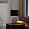 18â€ Asymmetric Black Cage Metal Table Lamp