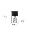18â€ Asymmetric Black Cage Metal Table Lamp