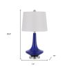 Set Of Two 26" Silver Metal Two Light Bedside Table Lamps With White Globe Shade