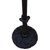 62" Brown And White Torchiere Floor Lamp With White Flowers Glass Dome Shade