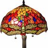 22" Dark Brown Metal Two Light Candlestick Table Lamp With Red and Black Shade