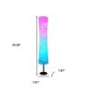 59" Color Changing LED White Column Smart Floor Lamp With White Fabric Shade