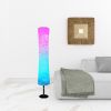 59" Color Changing LED White Column Smart Floor Lamp With White Fabric Shade