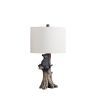 25" Black Blear in a Tree  Table Lamp With Beige Shade