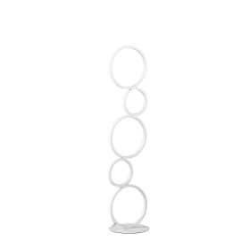 39" White Metal Five Circle Geometric Sculpture LED Table Lamp