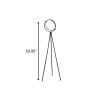 60" Black LED Tripod Floor Lamp With Black Metal Novelty Shade