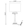 22" Gold Tropical Coconut Tree Table Lamp With White Drum Shade