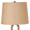 Set of Two 29" Black And Natural Rope Table Lamps With Natural Empire Shades