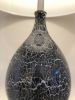 Set of Two 28" Gray Glass Geometric Table Lamp With White Empire Shade
