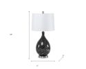 Set of Two 28" Gray Glass Geometric Table Lamp With White Empire Shade