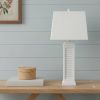 Set of Two 32" White Table Lamp Coastal With White Shade