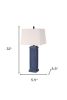 Set of Two 32" Blue Table Lamp With White Shade