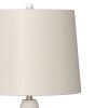 Set of Two 27" Blue White And Natural Coastal Buoy Table Lamps With Off White Empire Shade
