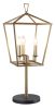 30" Black Iron Three Light Bedside Table Lamp
