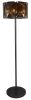 68" Dark Bronze Floor Lamp With Amber Solid Color Beveled Glass Drum Shade