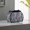 12" Black And White Funky Zebra Pattern Novelty Table Lamp