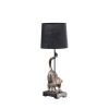 24" Antiqued Gold Monkey Table Lamp With Black Drum Shade