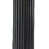 29" Black Ceramic Cylinder Table Lamp With Beige Drum Shade