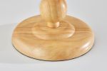 28" Brown Solid Wood Candlestick Table Lamp With Off White Drum Shade