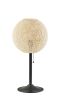 24" Antiqued Bronze Metal Candlestick Table Lamp With Off White Globe Shade