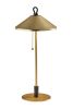20" Black and Gold Metal Two Light Candlestick LED Table Lamp With Brass Cone Shade