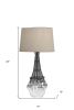 25" Black Acrylic Paris Desk Table Lamp With White Drum Shade