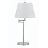 28" Nickel Metal Table Lamp With Off White Empire Shade