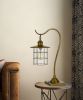 25" Antiqued Brass Metal Lantern Desk Lamp With Antiqued Brass Drum Shade