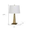 28" Brown Table Lamp With Off White Empire Shade