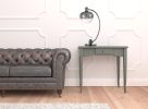 27" Gunmetal Metal Table Lamp With Silver Metallic Globe Shade