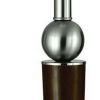 29" Nickel Metal Geometric USB Table Lamp With White Empire Shade