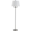 62" Nickel Four Light Traditional Shaped Floor Lamp With White Square Shade