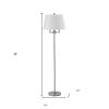 62" Nickel Four Light Traditional Shaped Floor Lamp With White Square Shade