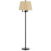 62" Bronze Four Light Floor Lamp With Beige Fabric Square Shade