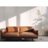 68" Nickel Adjustable Floor Lamp With White Fabric Empire Shade