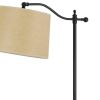 63" Bronze Metal Adjustable Floor Lamp With Tan Paper Square Shade